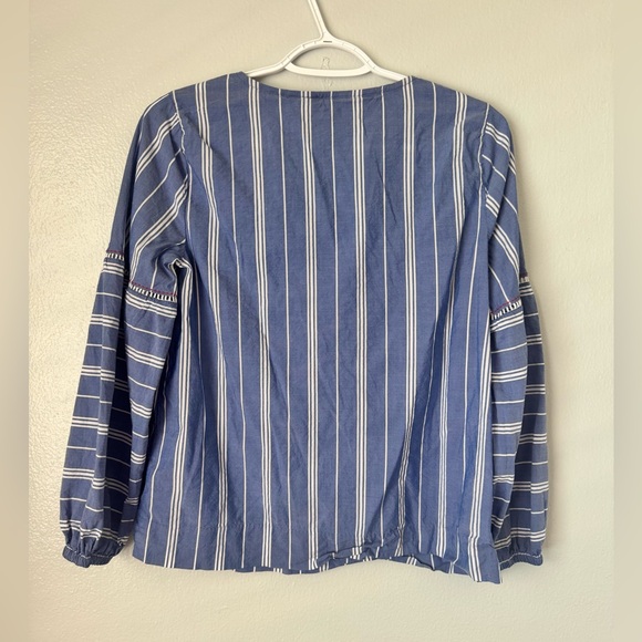 Tommy Hilfiger Blue Striped Women's Top Small - Picture 2 of 9